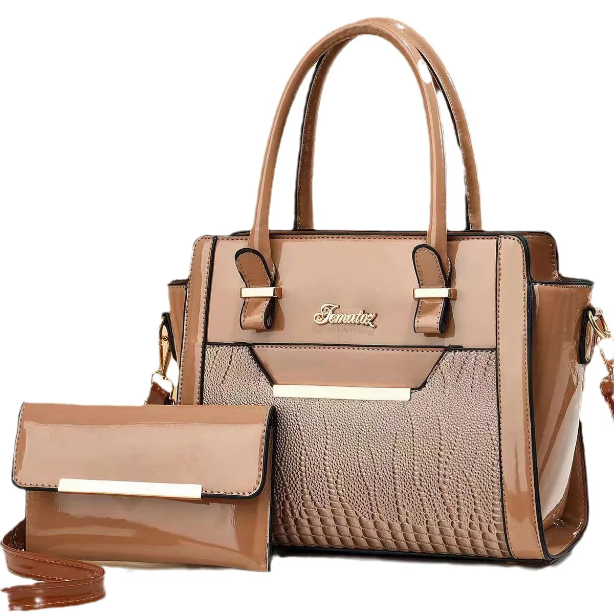 Bolsa de Couro de Jacaré + Carteira de Brinde
