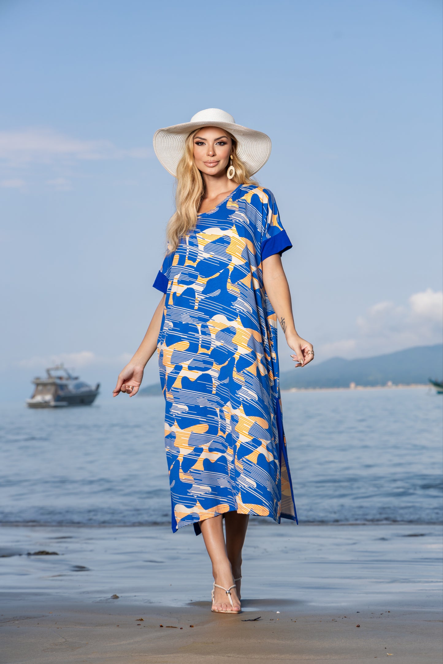 Vestido Longo Soltinho Estampado - Malha Premium