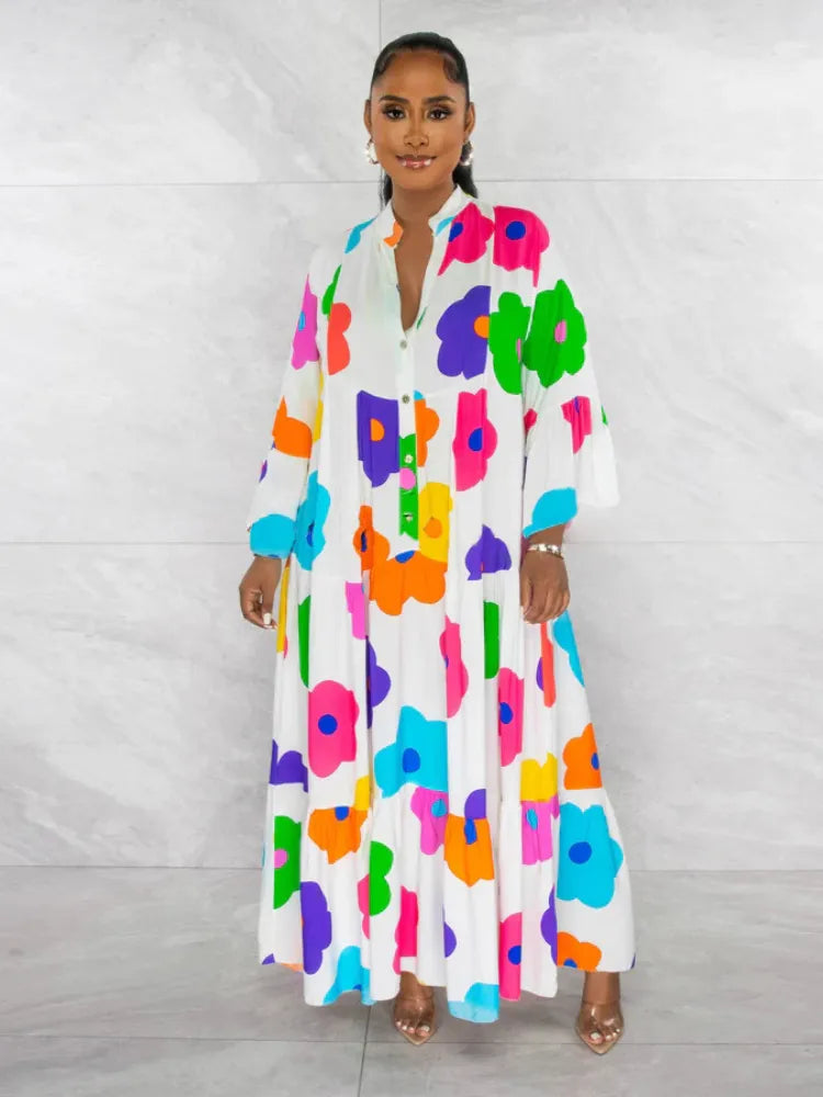 Vestido Estampado Flower Elegante