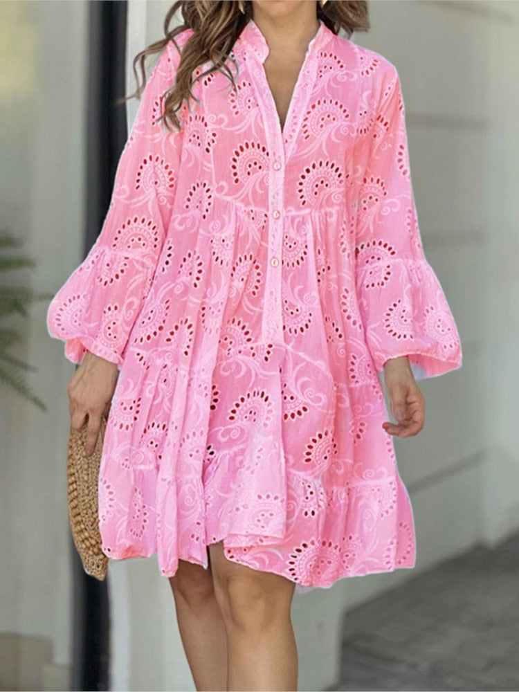 COMPRE 1 LEVE 2 - Vestido Curto Laise Soltinho Feminino
