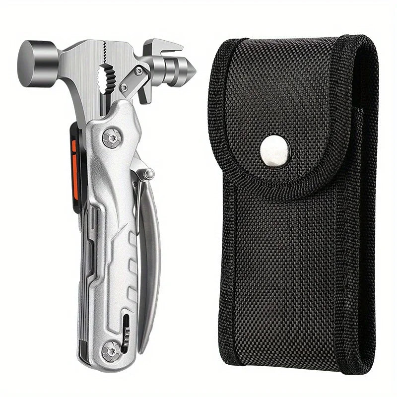 The outdoor multifunctional tool hammer has a flashlight function and is highly powerful.