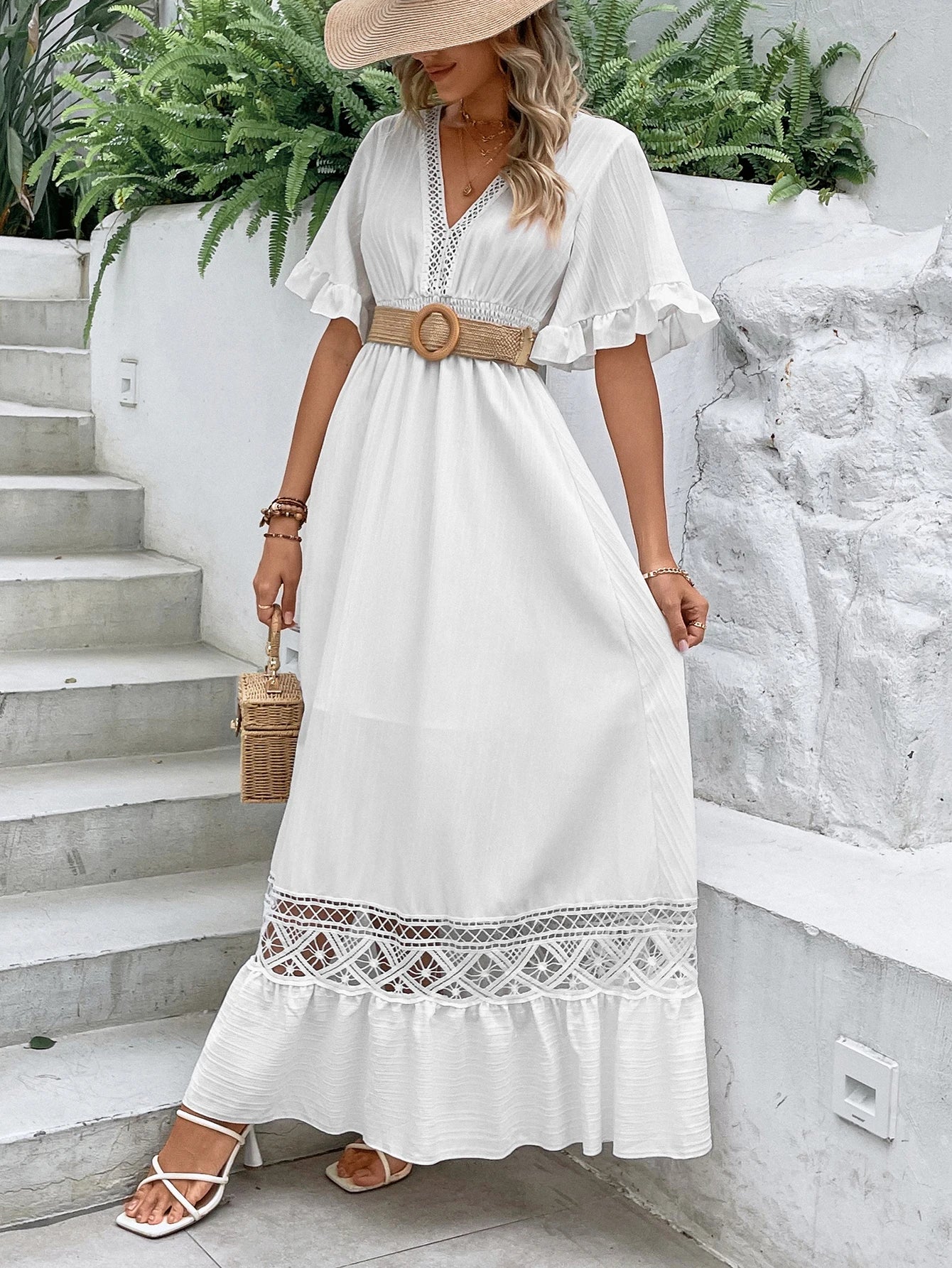 Vestido Longo Soltinho de Cintura Alta