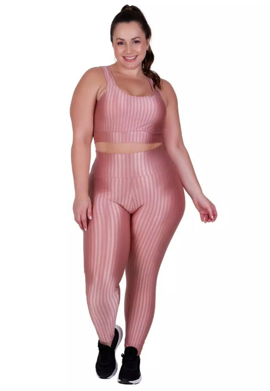 Conjunto Fitness Top e Legging Rosa