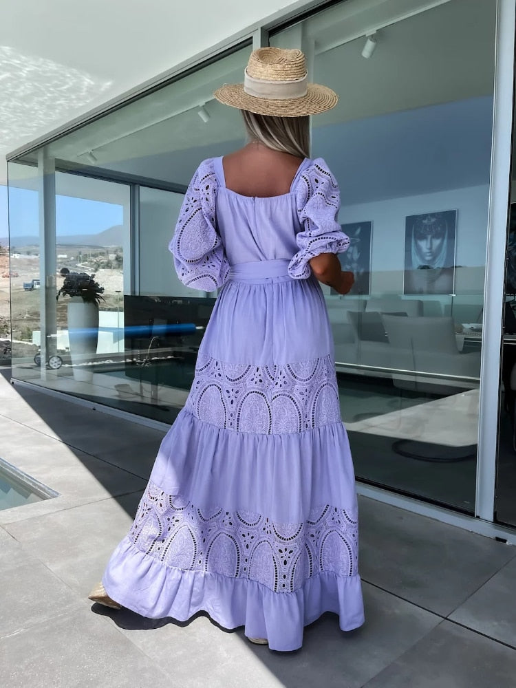 Vestido Longo Laise de Verão Casual