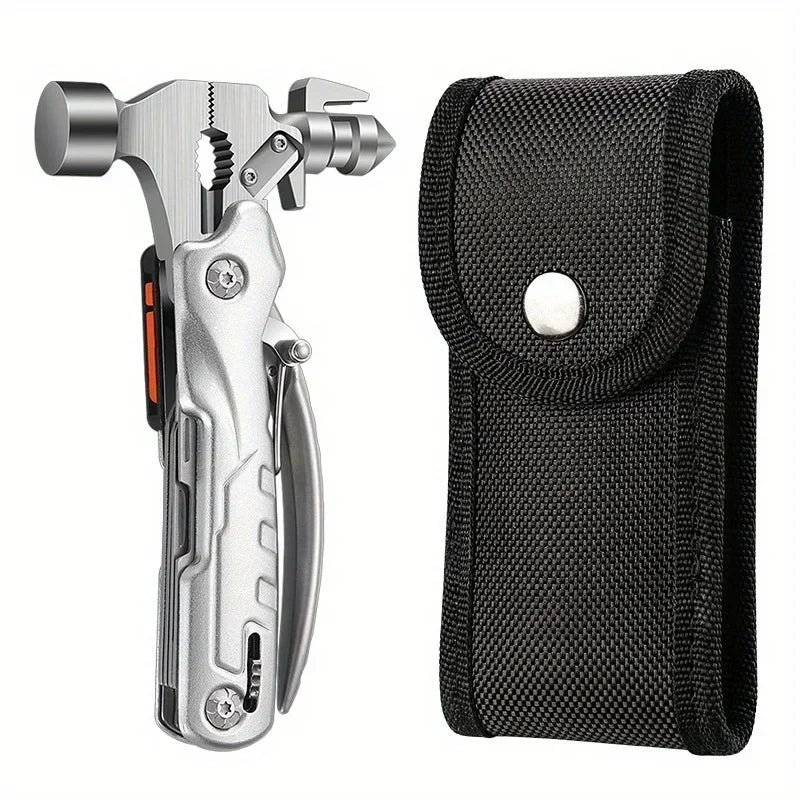 The outdoor multifunctional tool hammer has a flashlight function and is highly powerful.