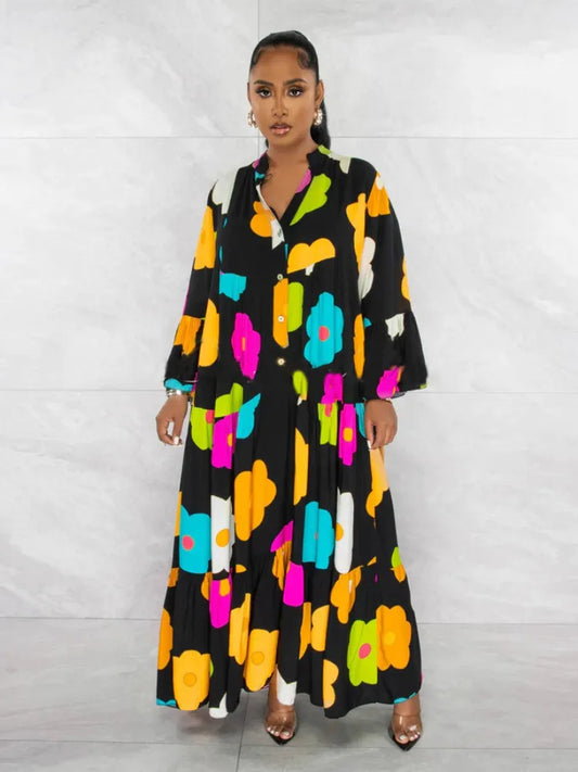 Vestido Estampado Flower Elegante