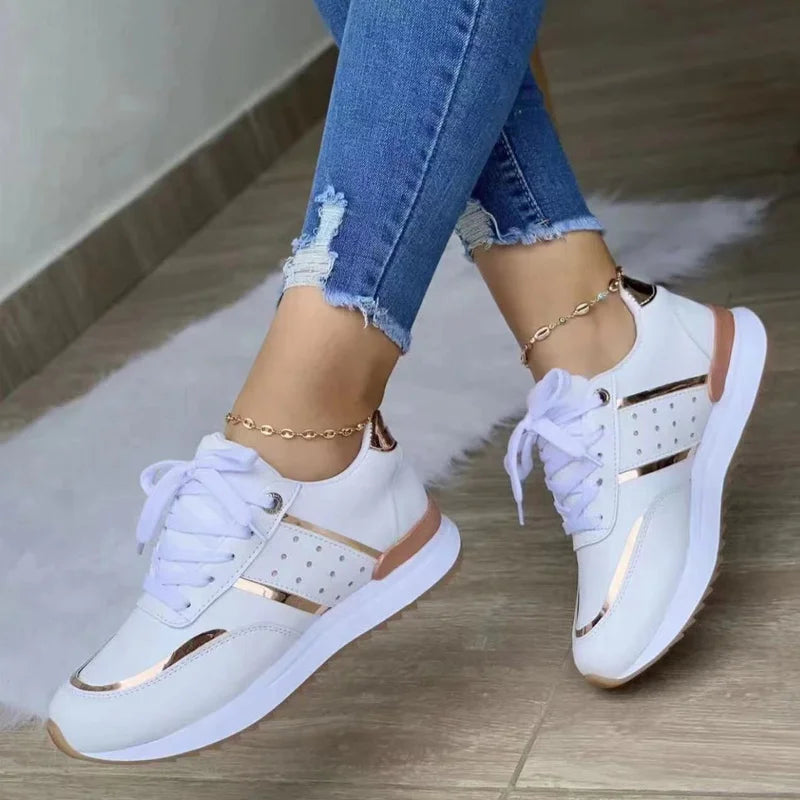 Tênis de Couro Feminino Confortável Zirta