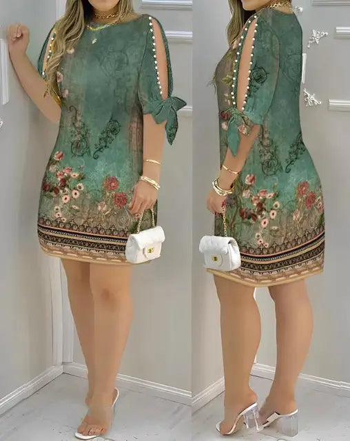 COMPRE 1 LEVE 2 - Vestido Casual Midi Estampado Feminino