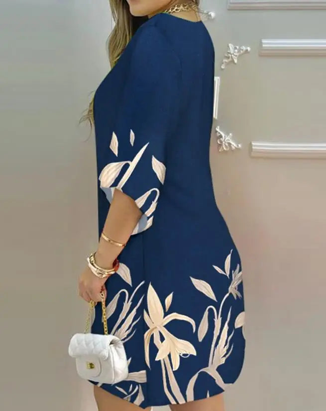COMPRE 1 LEVE 2 - Vestido Casual Midi Estampado Feminino