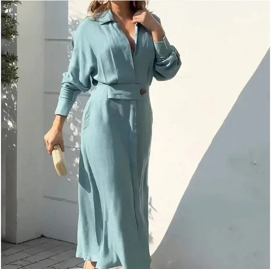 Vestido de Manga Longa com Bolso Angel