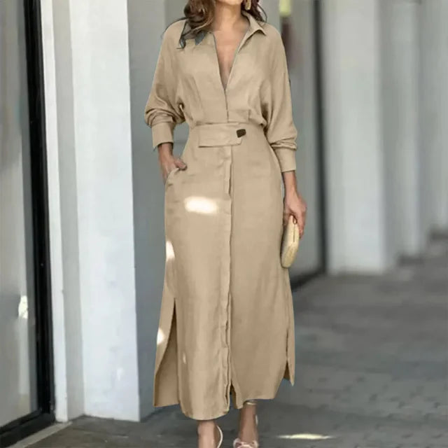 Vestido de Manga Longa com Bolso Angel