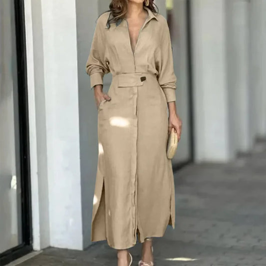 Vestido de Manga Longa com Bolso Angel