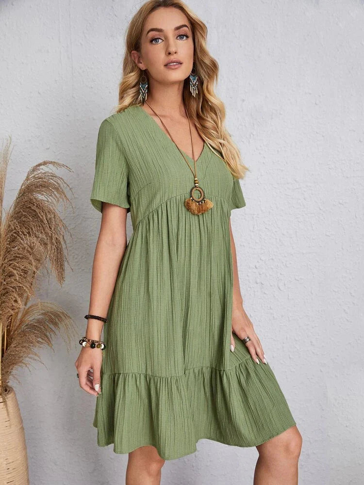 COMPRE 1 LEVE 2 - Vestido Casual Soltinho Midi de Verão Anne