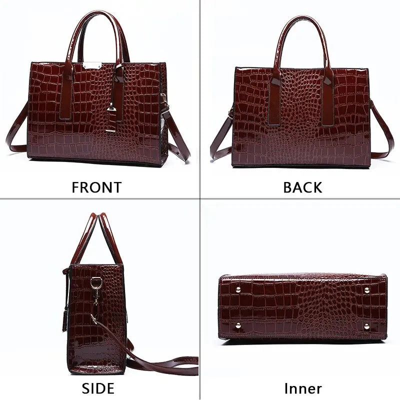 Bolsa de Ombro Feminina em Couro de Jacaré Zirta Croco