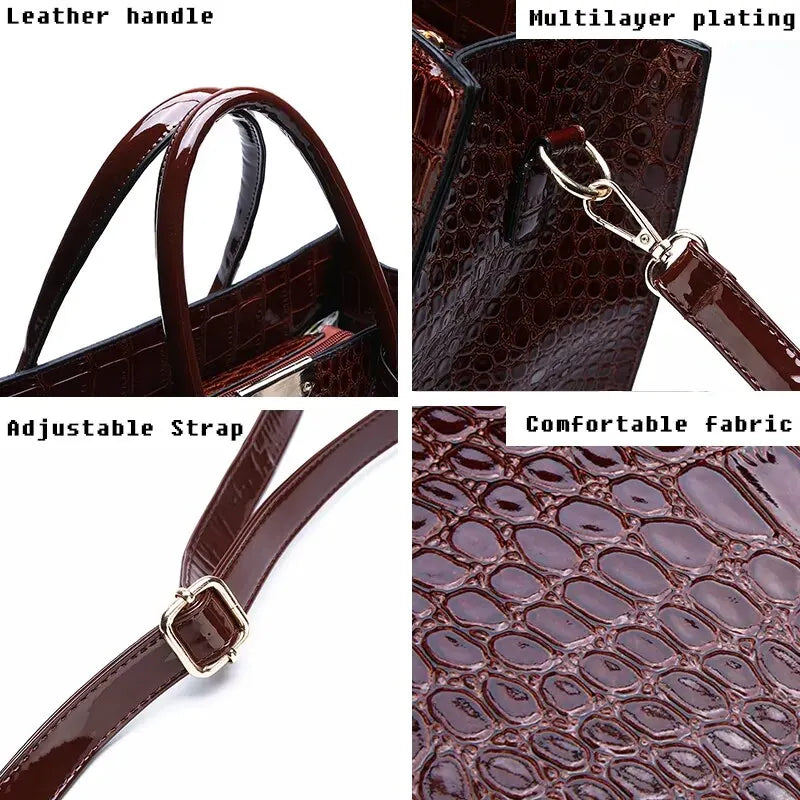 Bolsa de Ombro Feminina em Couro de Jacaré Zirta Croco