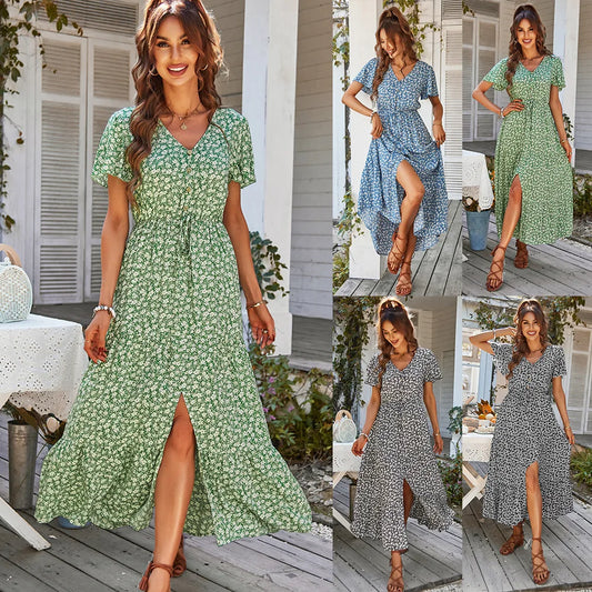 Vestido-Floral-Soltinho-com-Fenda, Vestido-Floral-Soltinho-com-Fenda-verde,Vestido-Floral-Soltinho-com-Fenda-preto,Vestido-Floral-Soltinho-com-Fenda-azul